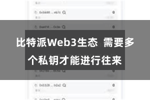 比特派Web3生态  需要多个私钥才能进行往来