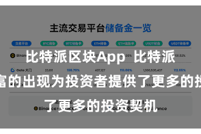 比特派区块App  比特派虚构财富的出现为投资者提供了更多的投资契机